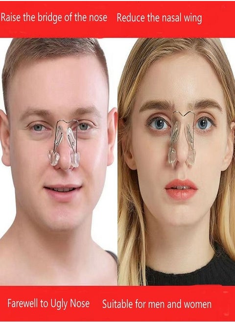 Silicone nose straightener, nose bridge elevating device, nose warping and wing reducing corrector, nose clamp
