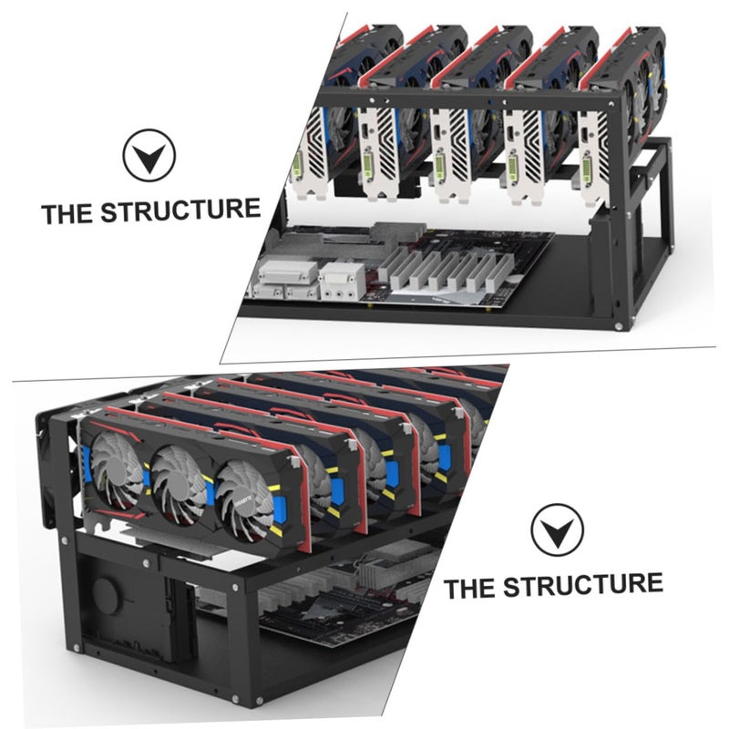 Open Frame GPU Mining Rig Case 8 GPU Computer Bracket for Enhanced Cooling External Accessory - Image 5