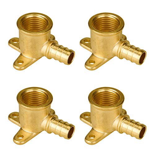 SUNGATOR 4-Pack Pex Drop Ear Elbow 1/2", No Lead Brass Fittings, UPC Certified, ASTM F1807 - Image 1