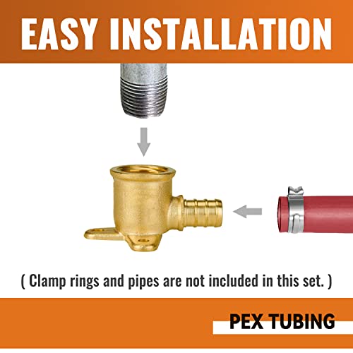 SUNGATOR 4-Pack Pex Drop Ear Elbow 1/2", No Lead Brass Fittings, UPC Certified, ASTM F1807 - Image 3