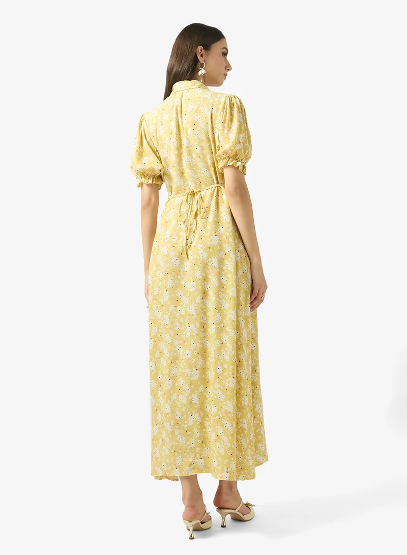 FYOR Sunlit Floral Button-Down Midi Dress