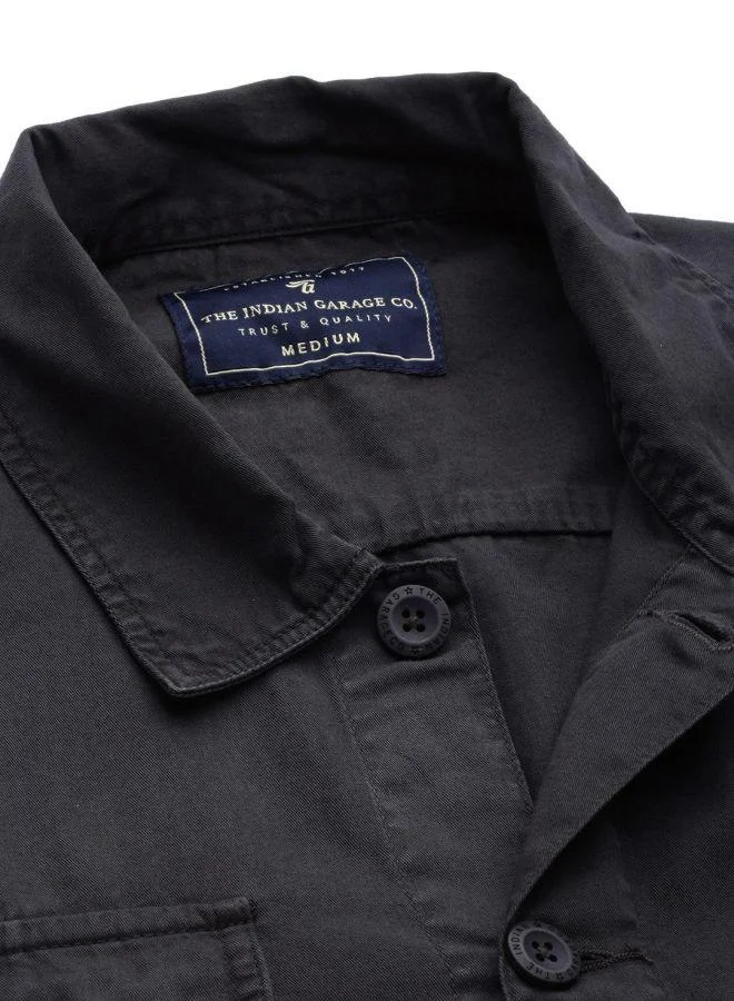 شركة المرآب الهندية Men Slim Fit Solid Full Sleeves Cutaway Collar Casual Over Shirt