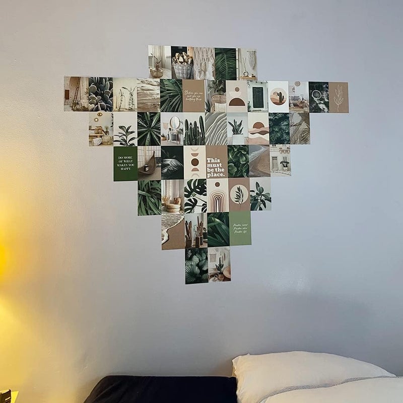 70pcs Wall Collage Kit Aesthetic Picures Green Plant Room Decor Aesthetic Collage Picture Wall Decor for Teen Girlsboys Room bedroom Dorm 4x6 inch M9001Green  - Image 4