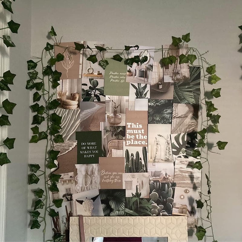 70pcs Wall Collage Kit Aesthetic Picures Green Plant Room Decor Aesthetic Collage Picture Wall Decor for Teen Girlsboys Room bedroom Dorm 4x6 inch M9001Green  - Image 5