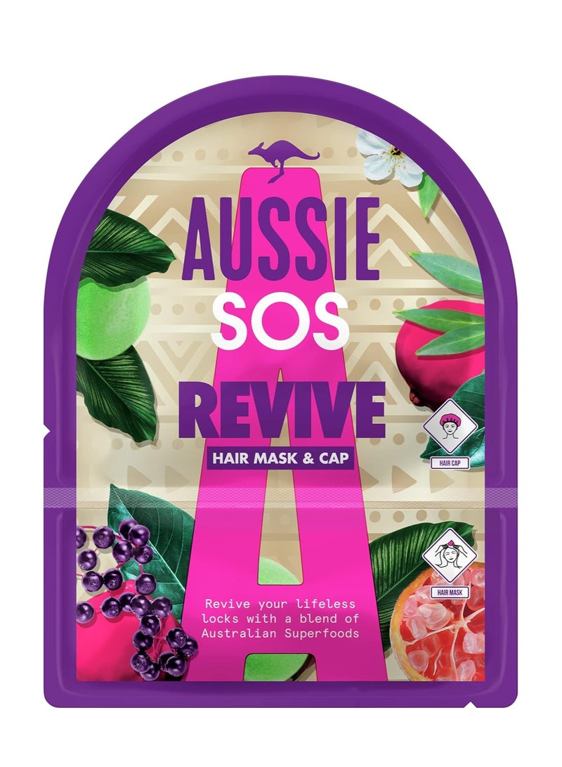 أوسي قناع الشعر SOS وقبعة أحيي خصلات شعرك الباهتة بمزيج من الأطعمة الخارقة الأسترالية النباتية 20 مل - Image 1