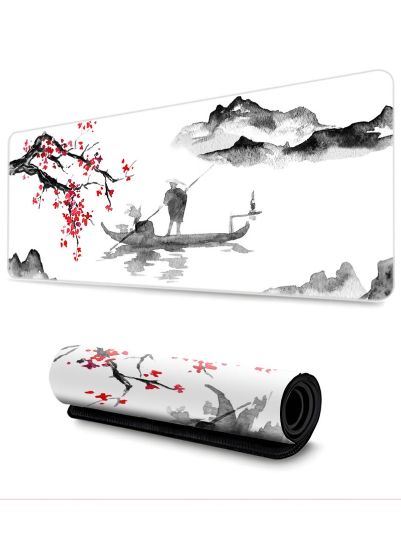 Y&D Gaming Mouse Pad Extended Large Mat Desk Pad Stitched Edges Mousepad Long Non-Slip Rubber Base Mice Pad(31.5x11.8x0.12 Inch) 