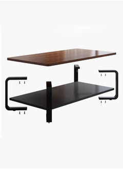 Toshionics 2-Tier Geometric Raw Wood Accent Coffee Center Table Multifunctional Modern Luxurious Stylish Minimalist Nordic Wooden Top Table for Home Living Room Office Hotel Lobby Lounge Reception Areas 100x48x50cm  - Image 5
