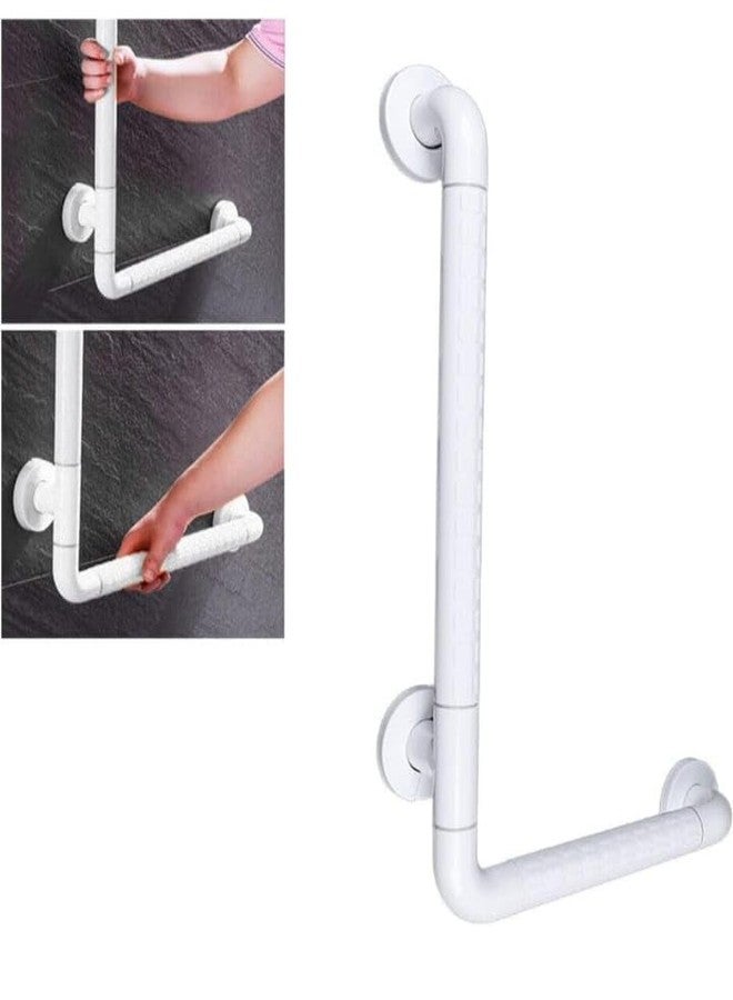 NISHWARE Heavy Duty High Grade ABS and Stainless Steel Grab Bar Safety Rail Handle for Senior Citizen Wall Mounted Grab Bar for Toilet,Bathroom, Bathtub (70 CM X 50 CM, L Shape) - Image 2