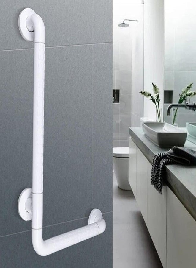 NISHWARE Heavy Duty High Grade ABS and Stainless Steel Grab Bar Safety Rail Handle for Senior Citizen Wall Mounted Grab Bar for Toilet,Bathroom, Bathtub (70 CM X 50 CM, L Shape) - Image 1