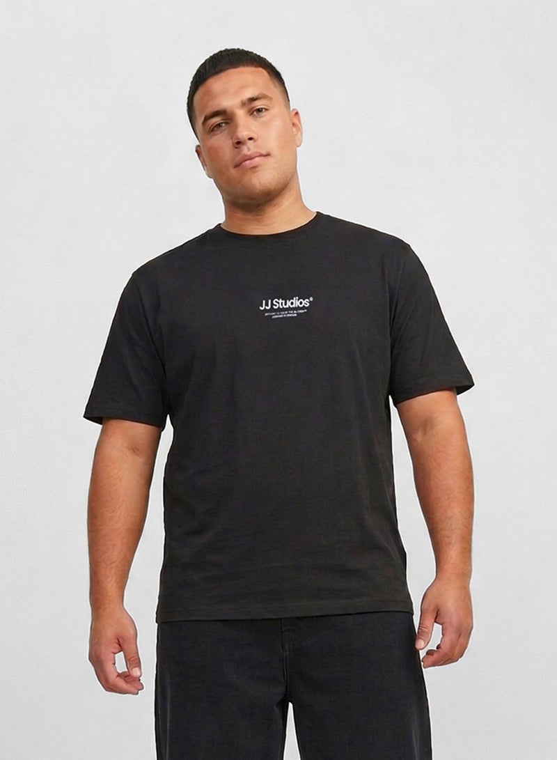 JACK & JONES Plus Size Logo Regular Fit Crew Neck T-Shirt - Image 1