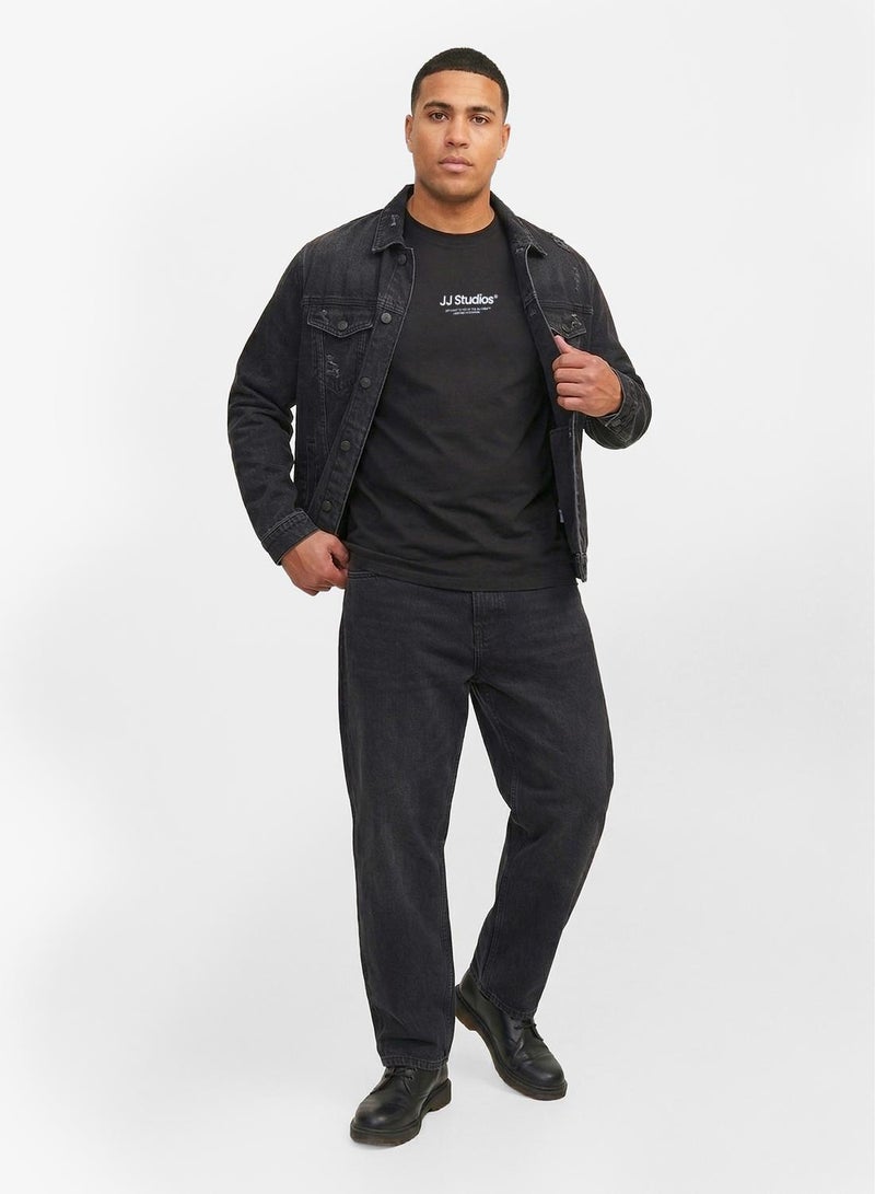 JACK & JONES Plus Size Logo Regular Fit Crew Neck T-Shirt - Image 4