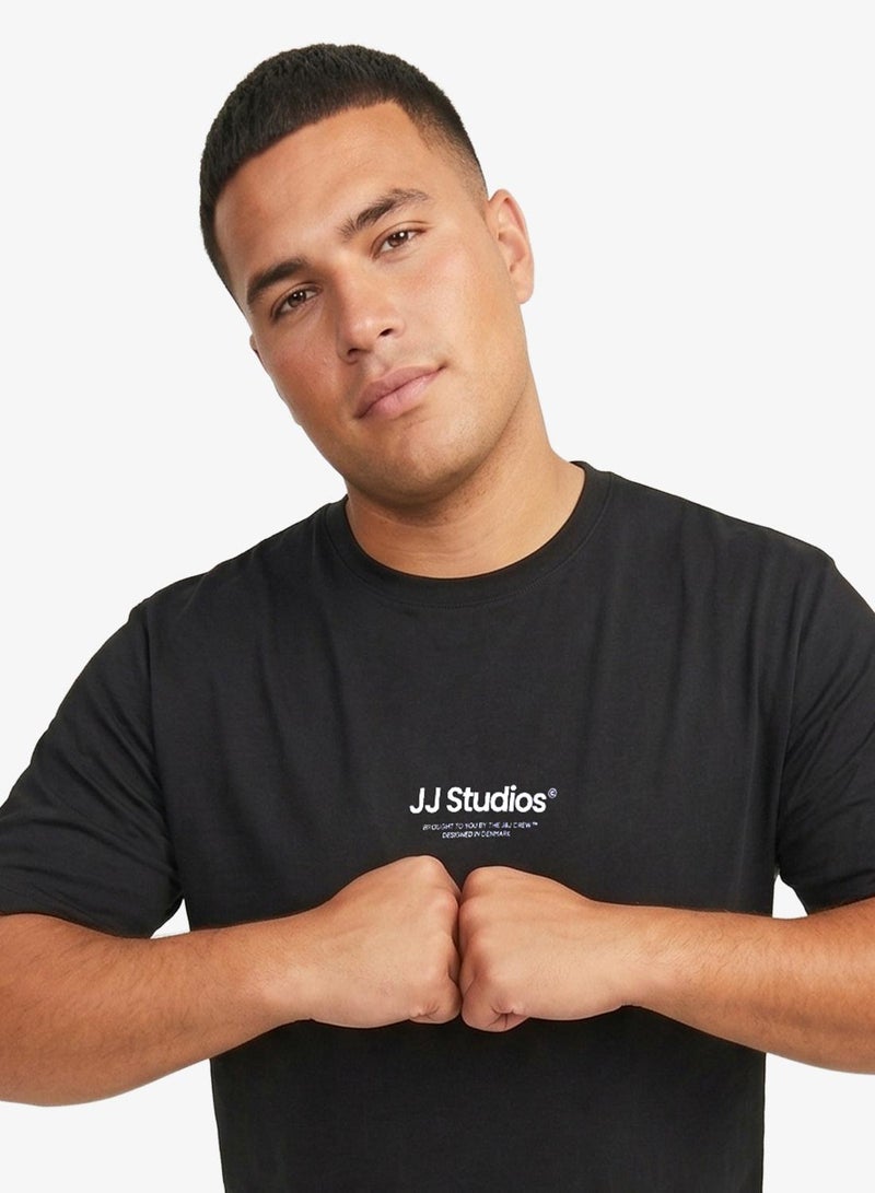 JACK & JONES Plus Size Logo Regular Fit Crew Neck T-Shirt - Image 3