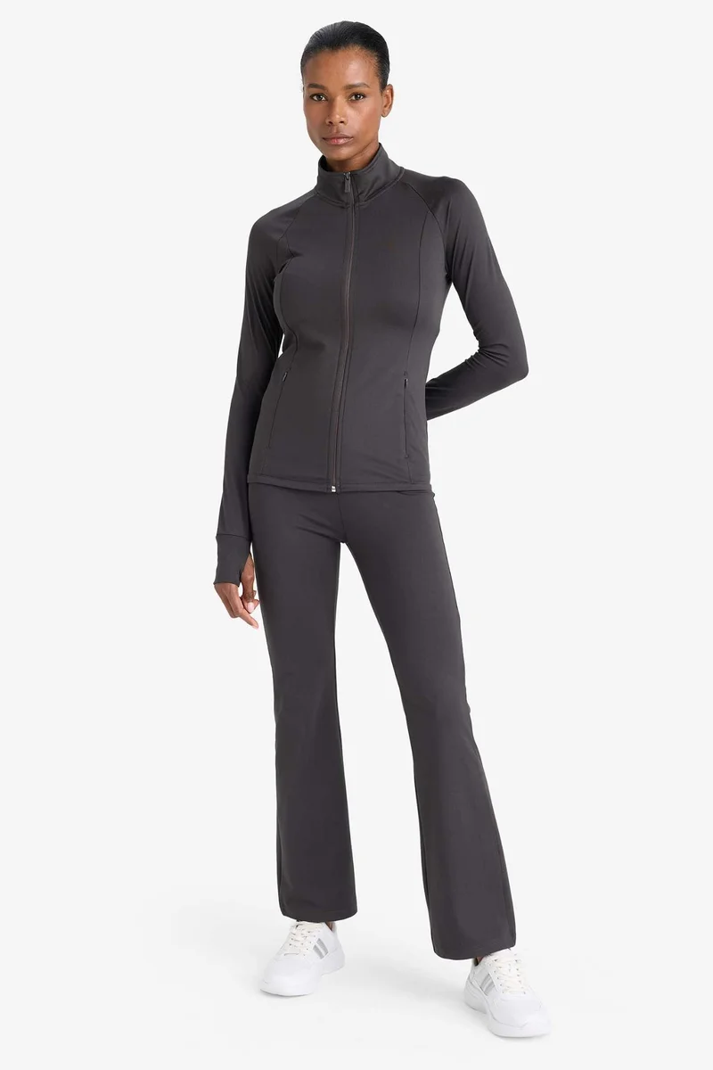 Defacto DeFactoFit Fitted Stand Collar Zippered Sports Cardigan
