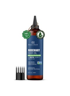 Botanic Hearth 100% Pure Rosemary Oil For Hair Growth (6.7 fl oz) Infused With Biotin, Jojoba & castor Oil | Hair strengthening Treatment | Nourishing & Volumizing | Non GMO Verified  - Image 1