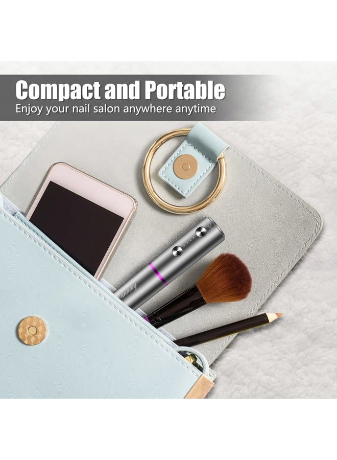 DANNARY Electric Nail Drill Machine Professional,Cordless Electric Nail File for Acrylic Gel Nails,Efile Manicure and Pedicure Kit for Grinding Polishing Trimming(Gray) - Image 5