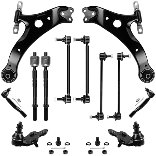 LCWRGS Front Lower Control Arm Compatible with Toyota Camry 2007 2008 2009 2010 2011, Suspension Kit Lower Ball Joints Inner Outer Tie Rods Front & Rear Sway Bars - 12pcs - Image 1