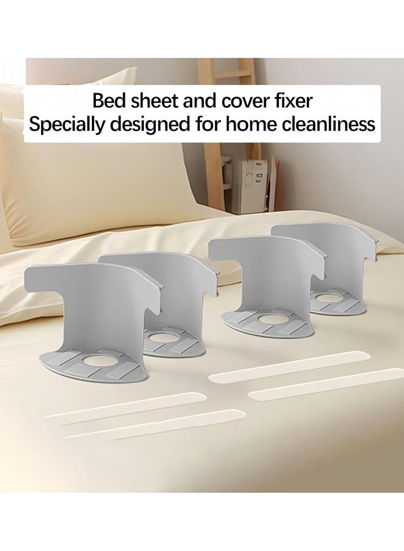 Fasola 4 Piece Fitted Sheet Holder Set, Specially Designed for Home Cleanliness, bed Sheet Holder, anti Slip Design Is Not Easy to Fall Off, sheet Holders, sheet Holders for Corners (Grey)  - Image 3