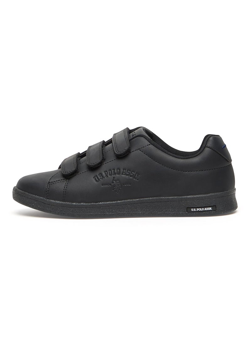 U.S. Polo Assn. Women's Black Low-Top Casual Sneakers with Triple Velcro Strap - Sleek Everyday Style and Comfort for Effortless Wear  - Image 3