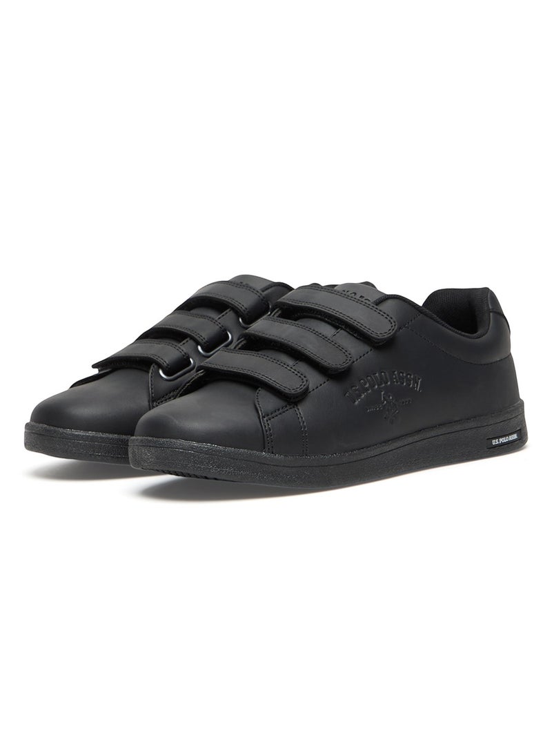 U.S. Polo Assn. Women's Black Low-Top Casual Sneakers with Triple Velcro Strap - Sleek Everyday Style and Comfort for Effortless Wear  - Image 4