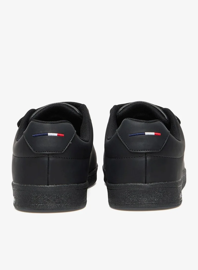 U.S. Polo Assn. Black Women's Black Low-Top Casual Sneakers with Triple Velcro Strap - Sleek Everyday Style Shoes and Comfort for Effortless Wear for Women | Best Price UAE