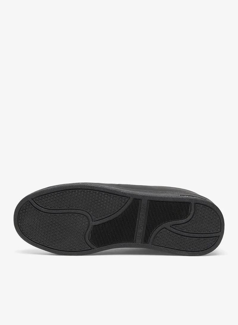U.S. Polo Assn. Black Women's Black Low-Top Casual Sneakers with Triple Velcro Strap - Sleek Everyday Style Shoes and Comfort for Effortless Wear for Women | Best Price UAE