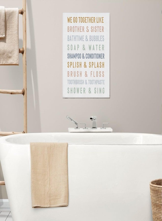 BIWSHA Boho Kids Bathroom Wall Art Decor, Girls Boys Toddler Bathroom Decor, Pastel Boho Nursery Canvas Wall Art Prints Decor for Kids Bath Room Washroom Toilet, 11x14 Inch - Image 3