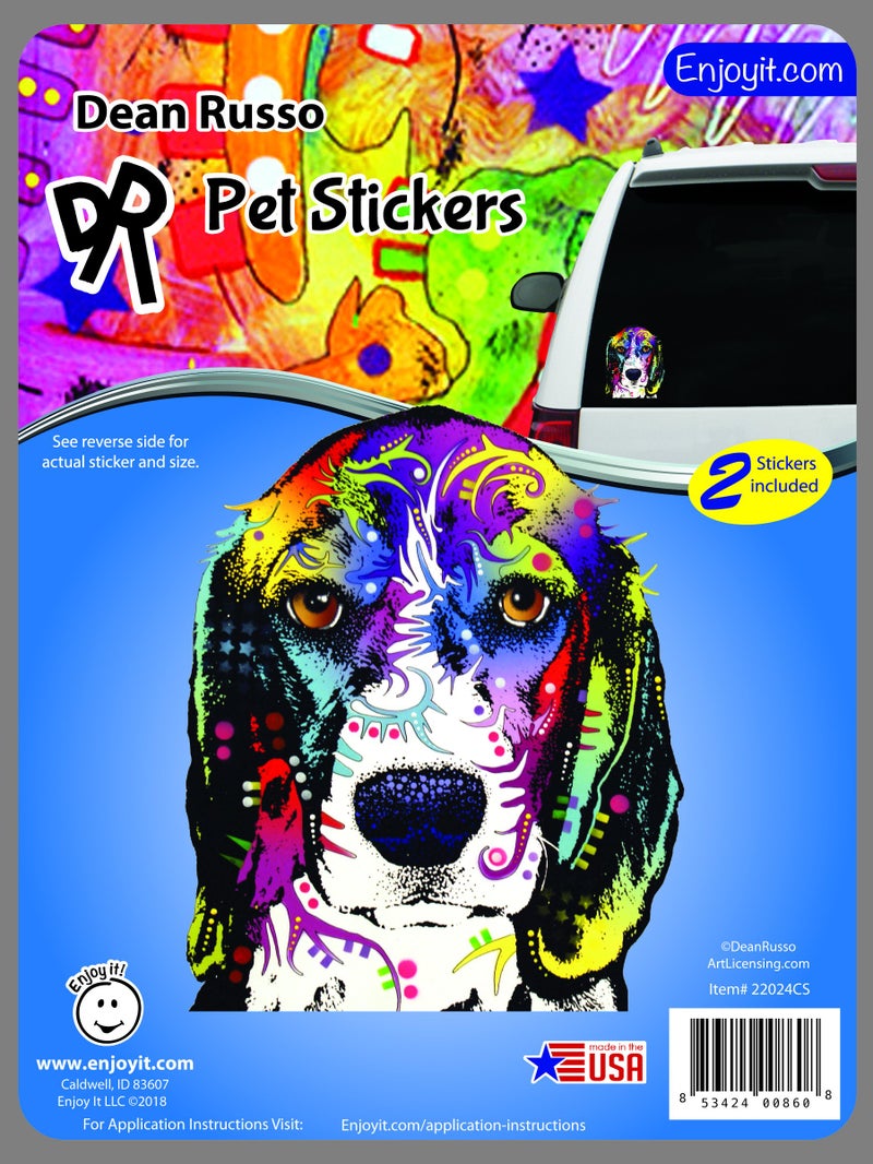 Enjoy It Dean Russo Beagle Car Stickers, Outdoor Rated Vinyl Sticker Decals for Windows, Bumpers, Laptops or Crafts - 2 Pieces - Image 2
