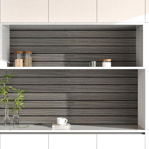 Wallderful Wood Wall Panels Dark Brown 3D Acoustic Slat Wall Paneling Peel and Stick Vertical Self Adhesive Faux Wood Grain Contact Paper Soundproof Wooden Panel for Bedroom TV Background Interior - Image 5