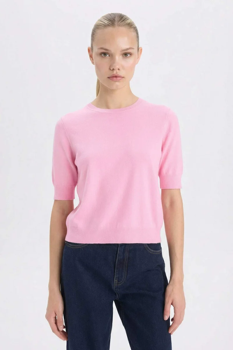 ديفاكتو Regular Fit Crew Neck Pullover