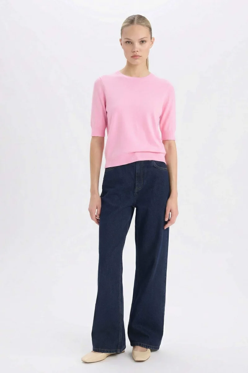 ديفاكتو Regular Fit Crew Neck Pullover