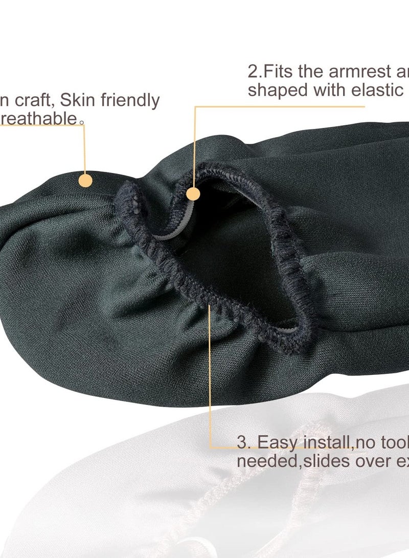 Excefore Automotive Black Cloth Fabric Armrest Covers for Cars,Trucks, SUVs, and Vans (Black)  - Image 3