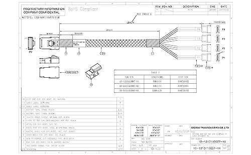 10Gtek MiniSAS SFF-8087 Fan-Out Cable Breakout to 4xSATA, 6Gbps High-Speed Cable for RAID Controllers, Servers & Storage Enclosures, 1-m(3.3ft) - Image 4