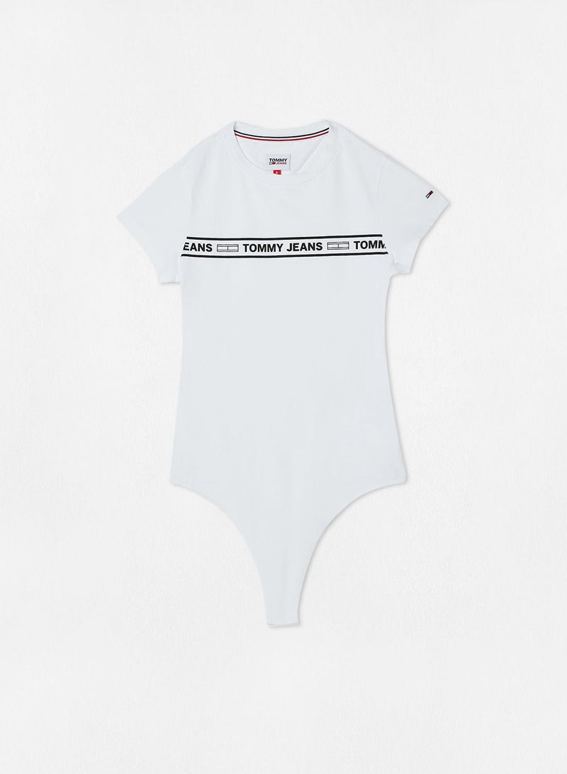 Cut Out Logo Tape Bodysuit