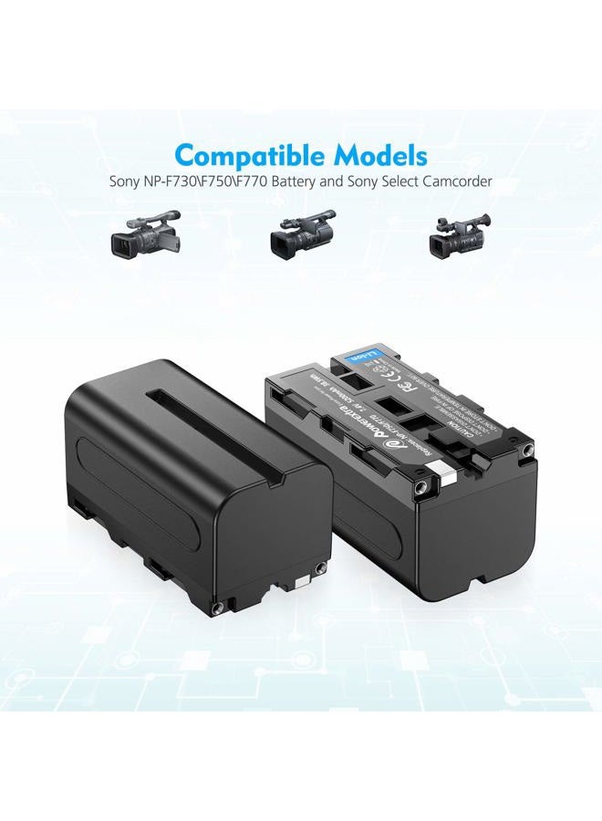 Powerextra 4 Pack Replacement Sony NP-F750 Batteries and 4-Channel Charger for Sony NP-F730, NP-F750, NP-F760, NP-F770 Battery - Image 3