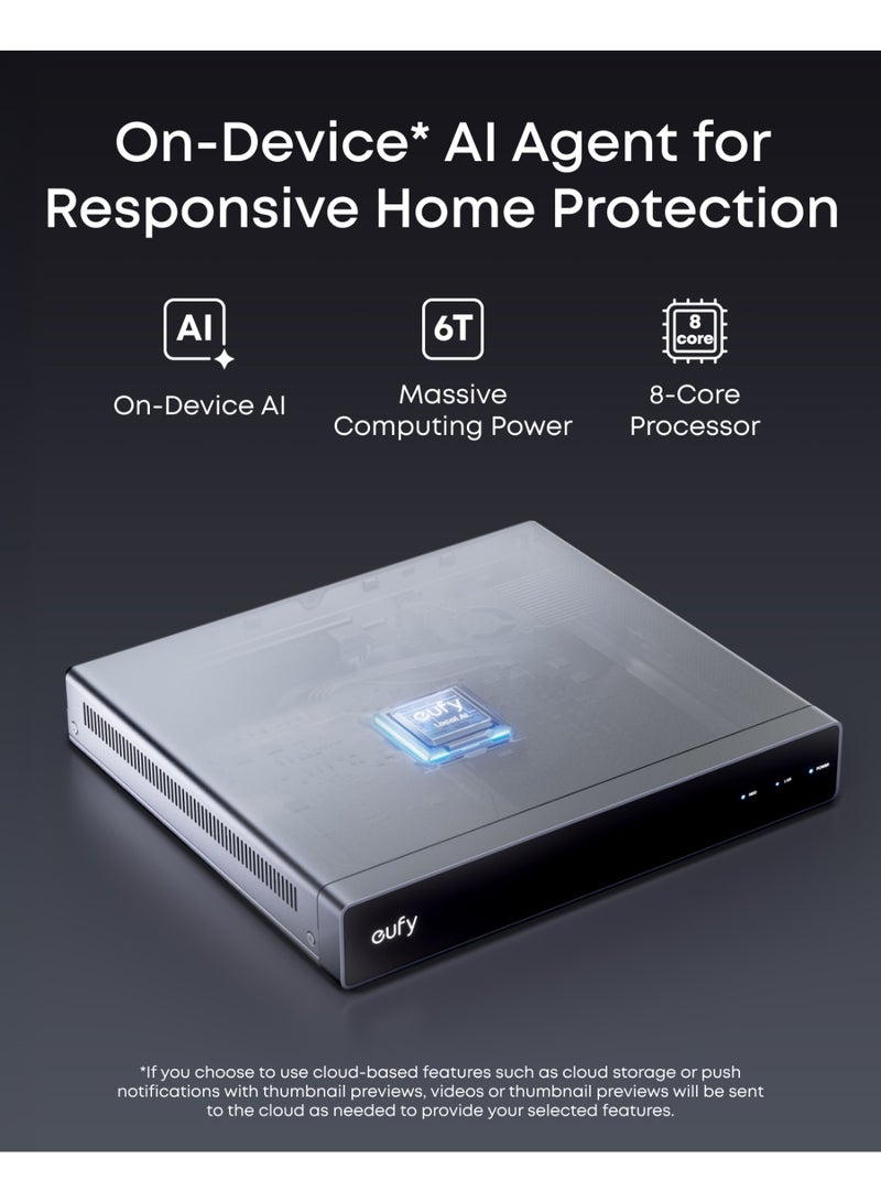 eufy Network Video Recorder S4 for Home Security Cameras, 8CH Up to 16CH, Local AI Agent, Smart Video Search, 2 TB HD, Up to 16 TB, 24/7 Recording, Only Works with eufy PoE Cams and Devices - Image 2