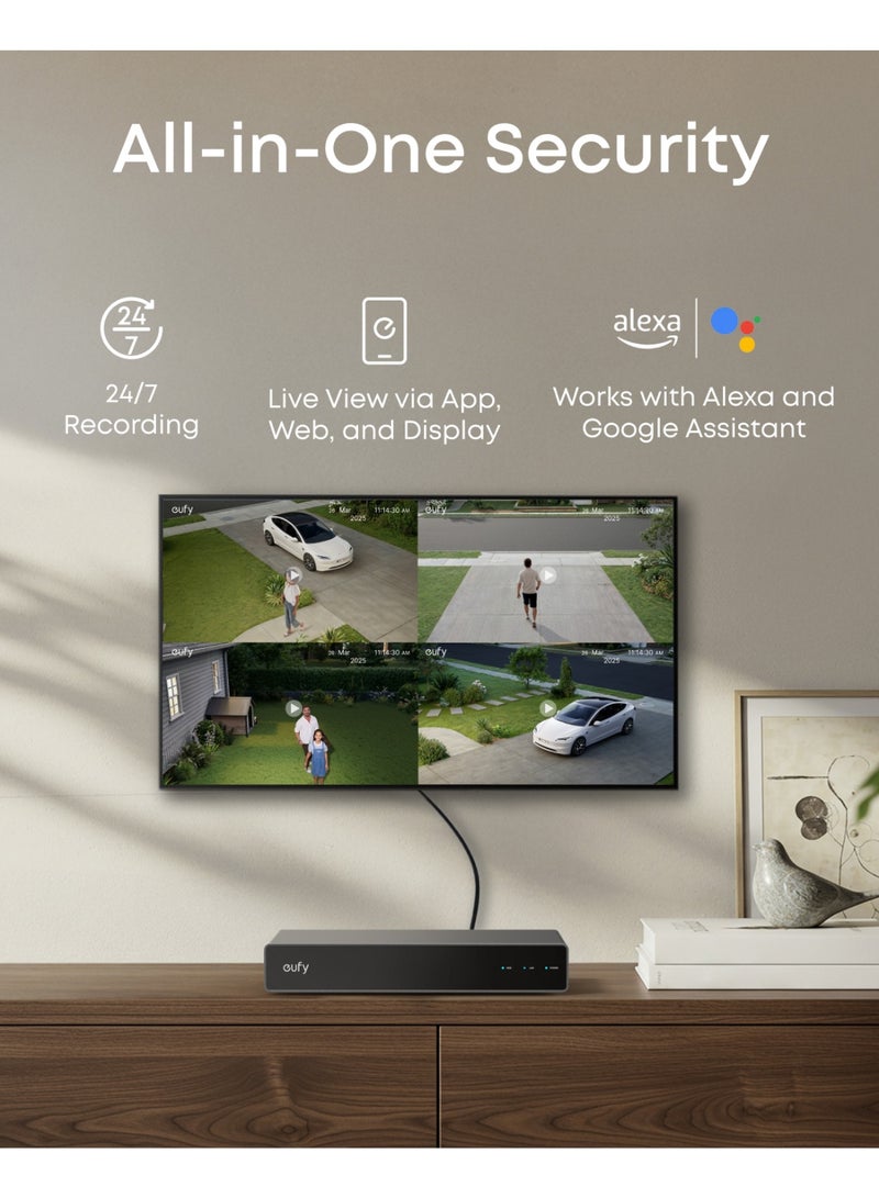 eufy Network Video Recorder S4 for Home Security Cameras, 8CH Up to 16CH, Local AI Agent, Smart Video Search, 2 TB HD, Up to 16 TB, 24/7 Recording, Only Works with eufy PoE Cams and Devices - Image 3