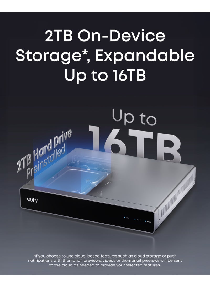 eufy Network Video Recorder S4 for Home Security Cameras, 8CH Up to 16CH, Local AI Agent, Smart Video Search, 2 TB HD, Up to 16 TB, 24/7 Recording, Only Works with eufy PoE Cams and Devices - Image 4