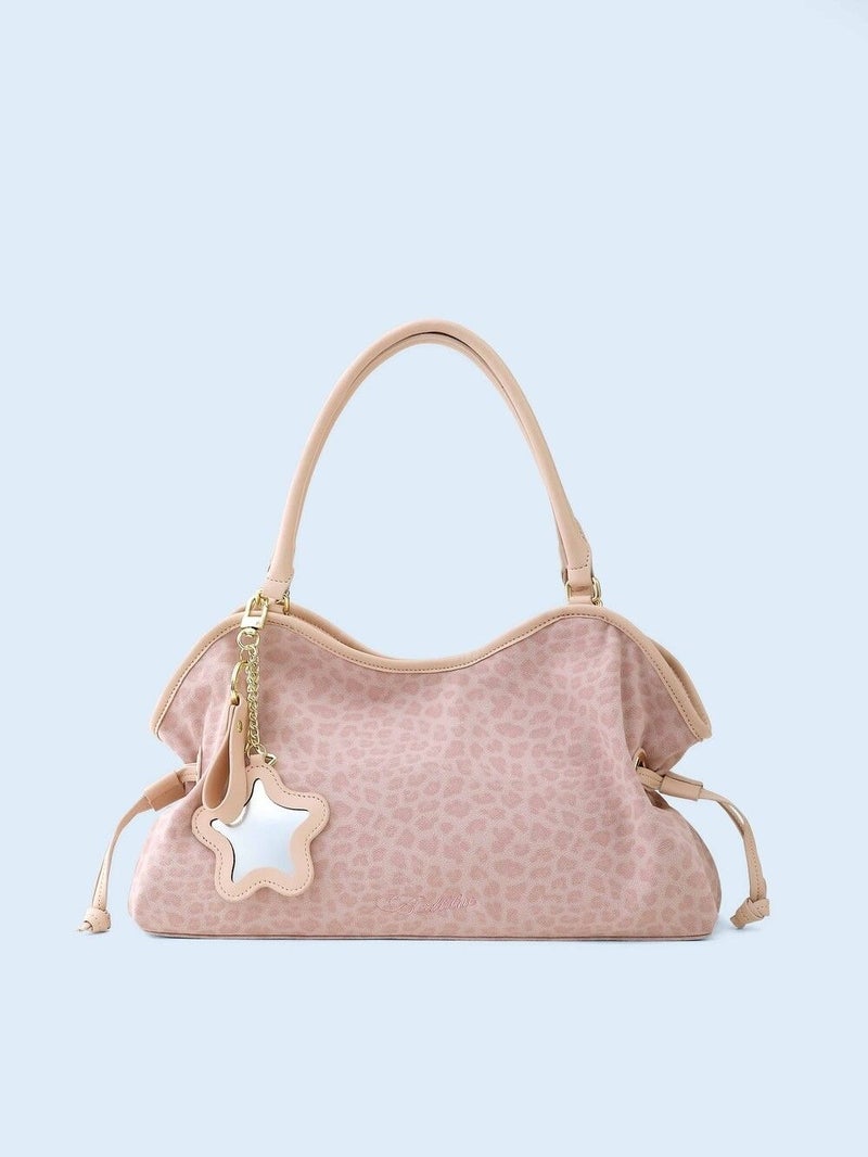 BubbleBum Bad Blue Mini Washed Leopard Dimsum Bag Pink Shoulder Bag Handbag- Women Daily - Image 1