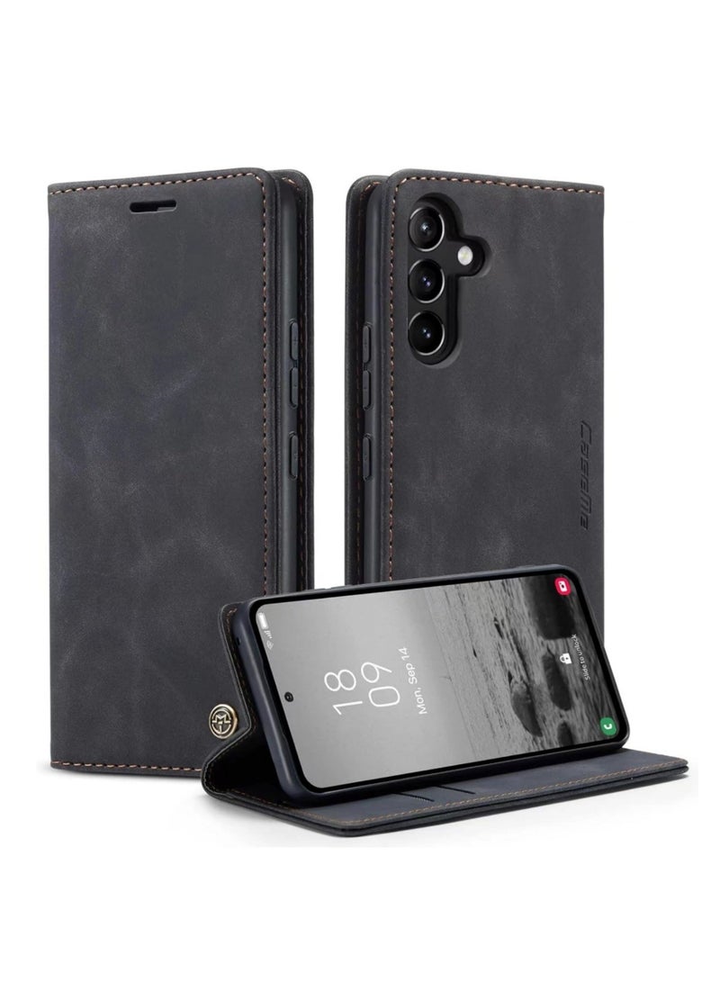 Aookay for Samsung Galaxy A56 5G Phone Case, Leather Wallet Phone Case, Flip Fold Phone Case with Card Slots and Magnetic Closure, Shockproof and Anti-collision Phone Protective Case (Black) - Image 1