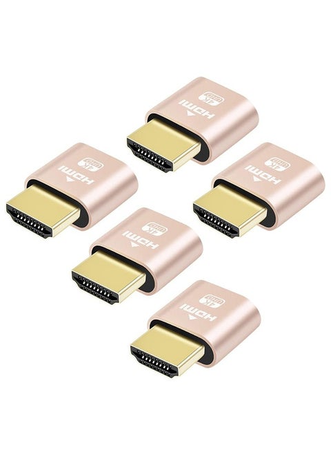 5 Pcs 4K HDMI Dummy Plug Display Emulator Headless Adapter Compatible with Windows Mac OSX Linux Support 4kx2k 2160P 1080p for Computer Desktop