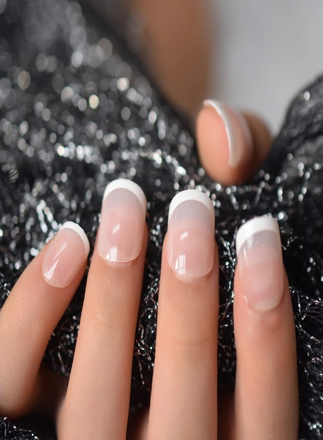 EchiQ 120pcs Child Fake Nails Nude French Natural White Tips Short Round Press On Nails Kid Cute Christmas Party Show 5 * 24pcs - Image 3