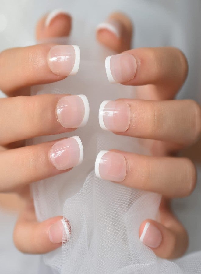 EchiQ 120pcs Child Fake Nails Nude French Natural White Tips Short Round Press On Nails Kid Cute Christmas Party Show 5 * 24pcs - Image 5