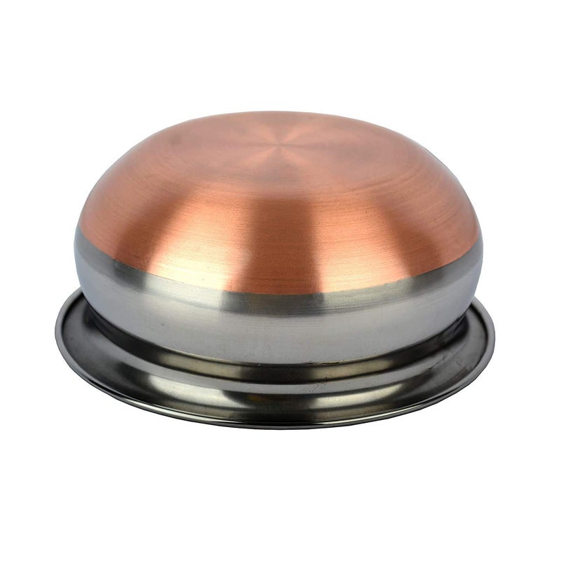KC Stainless Steel Copper Bottom Kitchen Serving, Cooking Bowl | Biryani Handi | Handi Set 5-Pieces with Cover - Image 3
