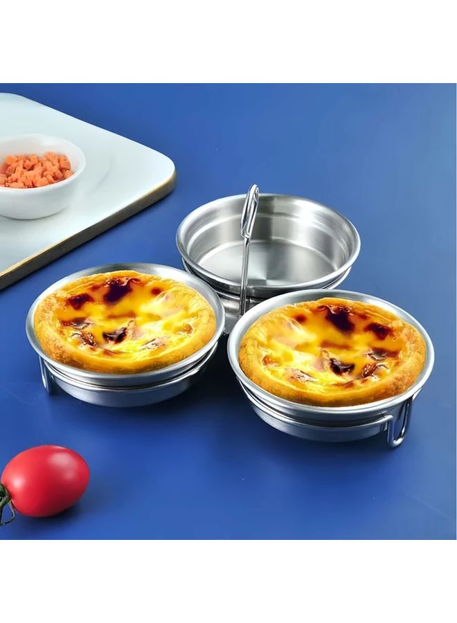 304 Stainless Steel 3 Bowl Egg Steamer With Tray For Poached Boiled Eggs Induction Stovetop - Image 4