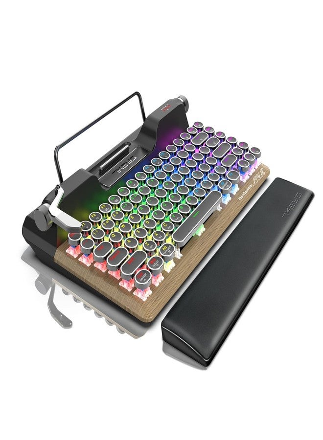 7كيز لوحة مفاتيح 7KEYS للآلات الكاتبة، 84 مفتاحًا، إضاءة خلفية RGB، مفاتيح ميكانيكية زرقاء، لأجهزة الكمبيوتر الشخصية والمحمولة وأجهزة ماك - Image 1