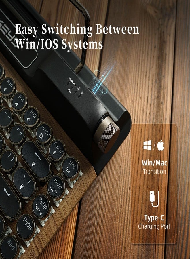 7كيز لوحة مفاتيح 7KEYS للآلات الكاتبة، 84 مفتاحًا، إضاءة خلفية RGB، مفاتيح ميكانيكية زرقاء، لأجهزة الكمبيوتر الشخصية والمحمولة وأجهزة ماك - Image 4