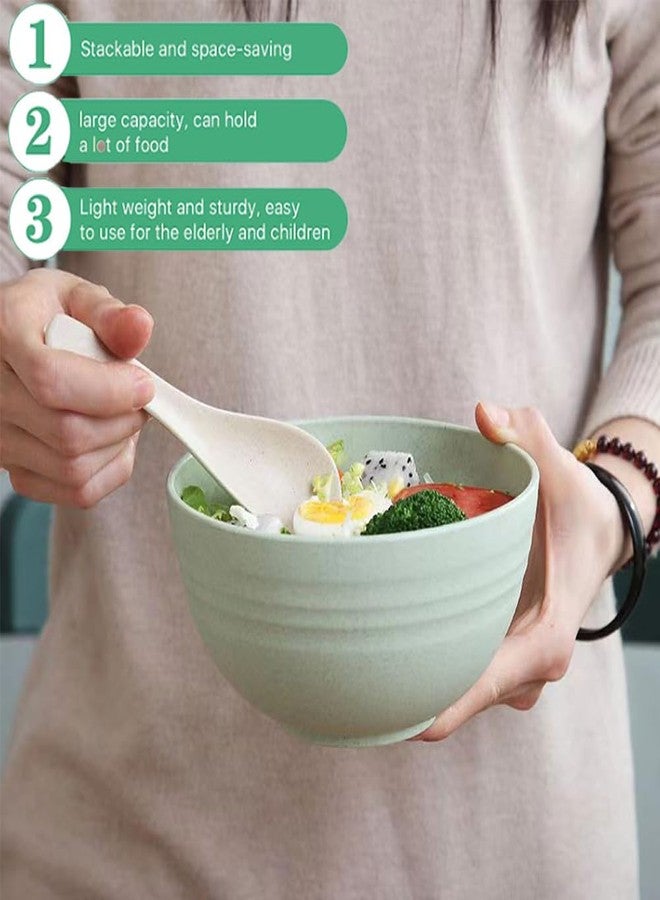 Lchkrep Unbreakable Cereal Bowls 24 oz, Reusable Wheat Straw Bowl Pack of 4 - Dishwasher and Microwave Safe, BPA-Free for Snacks, Dining, Camping, RV, Dorm - Image 3