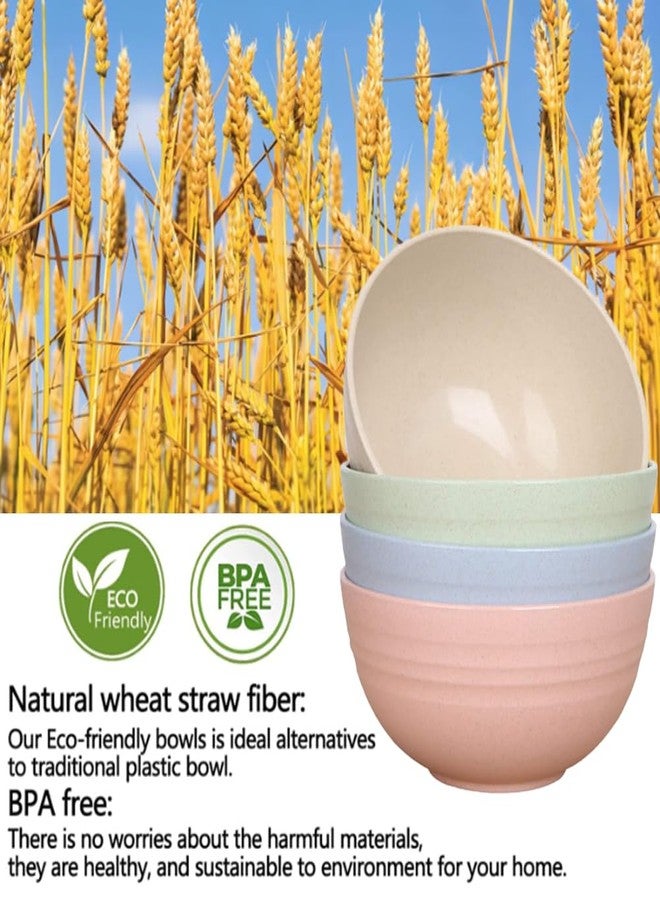 Lchkrep Unbreakable Cereal Bowls 24 oz, Reusable Wheat Straw Bowl Pack of 4 - Dishwasher and Microwave Safe, BPA-Free for Snacks, Dining, Camping, RV, Dorm - Image 5