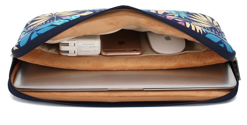 KAYOND Canvas Water-Resistant for 15.6-17 Inch Laptop Sleeve Case Bag (17 Inches, Forest Series Bule) - Image 4