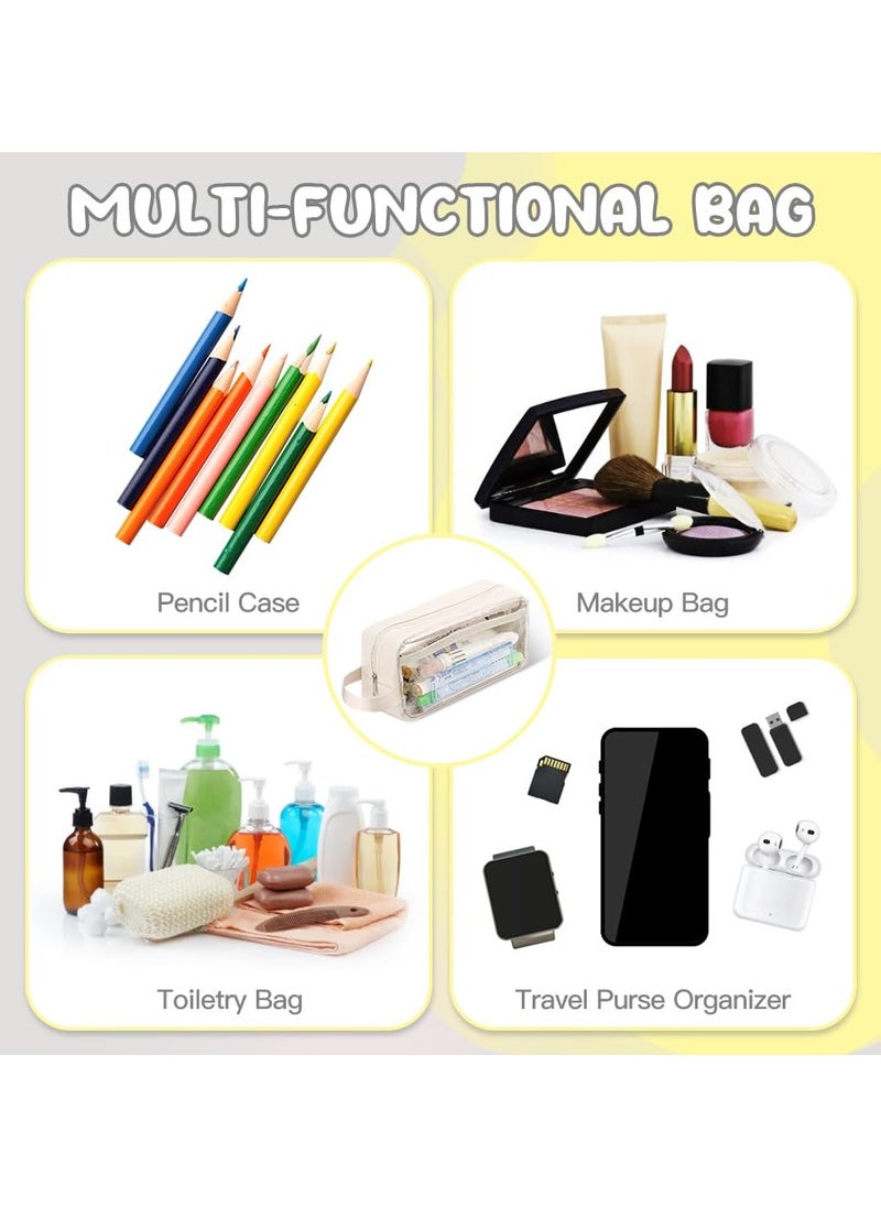 KHAJUL Clear Pencil Case, Clear Pencil Case Made of High Quality PVC plastic, Waterproof Clear Pencil CaseClear Exam Pencil Case (White)  - Image 4